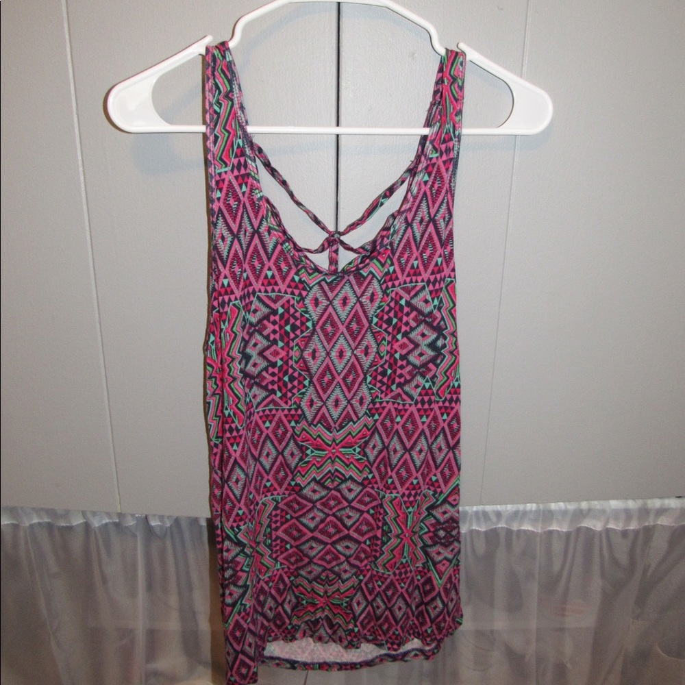 Pink Patterned Tank Top